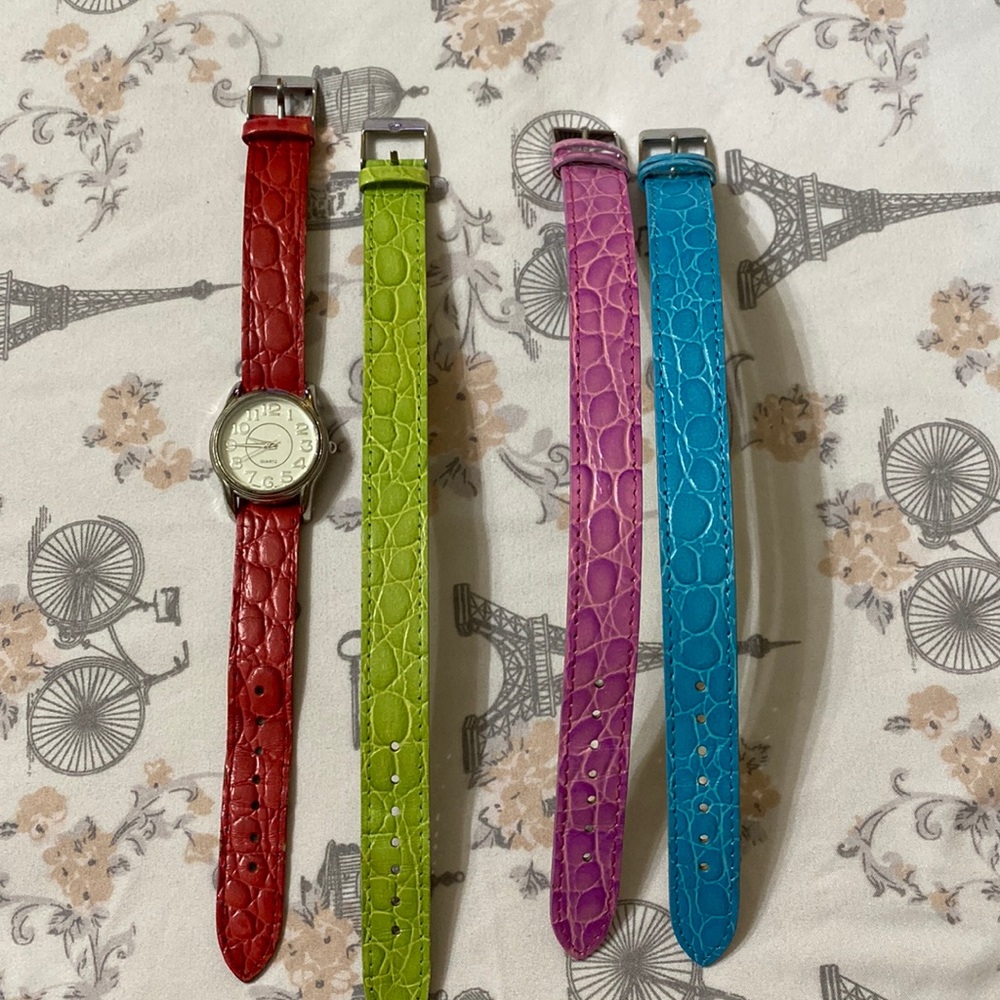 Ladies Quartz Watch. 4 Different Color Straps. - image 1
